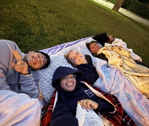 Stargazing in the park during senior night...